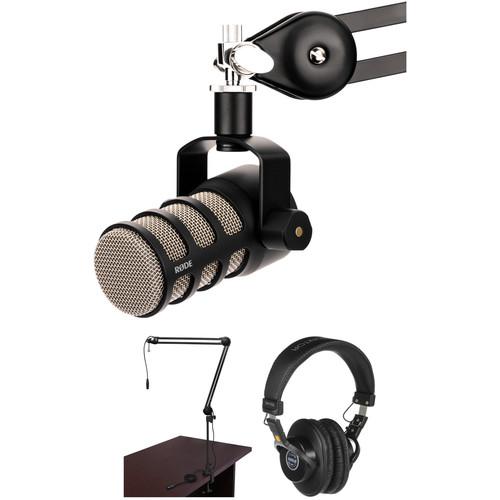 Rode PodMic Microphone with Broadcast Arm and Headphone Kit