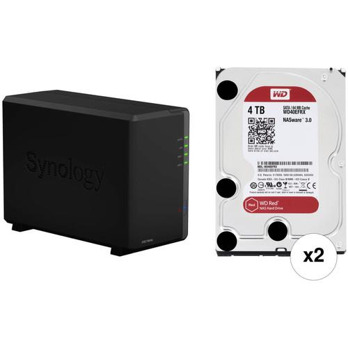 Synology DiskStation 8TB DS218play 2-Bay NAS Enclosure Kit with WD NAS Drives