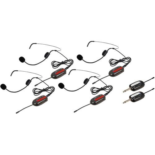 VocoPro Commander-PLAY-4 UHF Wireless Headset System with Four Microphones