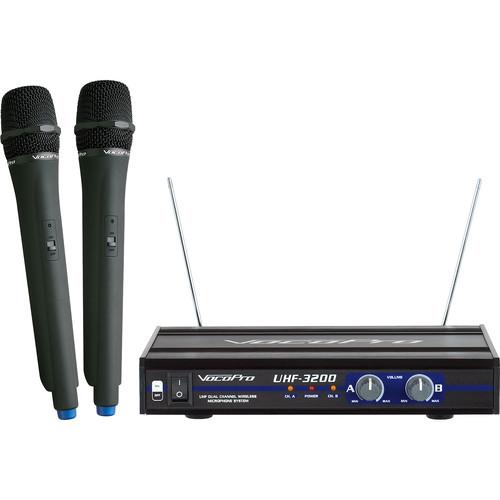 VocoPro UHF-3200-10 UHF Dual-Channel Wireless Microphone System
