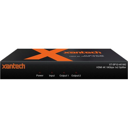 Xantech 1x2 4K HDMI Splitter with Audio Breakout and EDID Management
