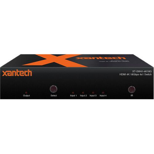 Xantech 4x1 4K HDMI Switcher with Audio Breakout and EDID Management