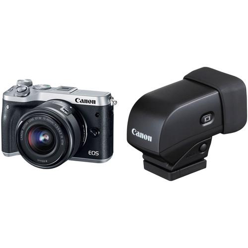 Canon EOS M6 Mirrorless Digital Camera with 15-45mm Lens and Electronic Viewfinder Kit