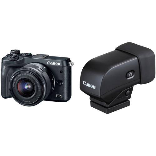 Canon EOS M6 Mirrorless Digital Camera with 15-45mm Lens and Electronic Viewfinder Kit