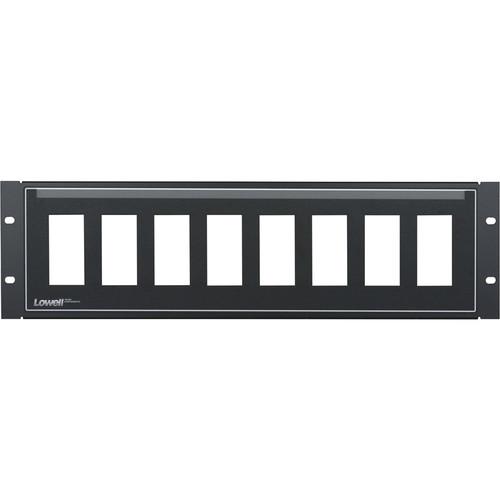 Lowell Manufacturing Rack Panel-Decorator-3U, Mounts 8 Devices, 16GA Flanged Steel