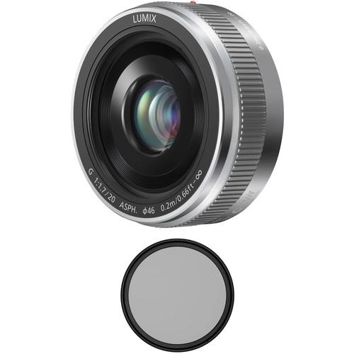 Panasonic Lumix G 20mm f 1.7 II ASPH. Lens with Circular Polarizer Filter Kit