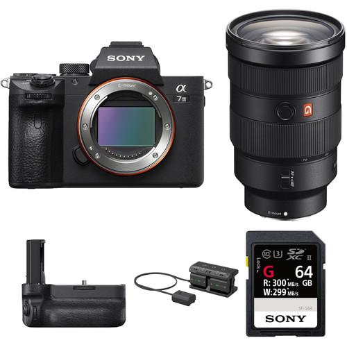 Sony Alpha a7 III Mirrorless Digital Camera with 24-70mm f 2.8 Lens, Vertical Grip, and Accessories Kit