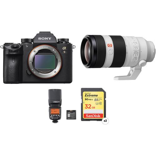 Sony Alpha a9 Mirrorless Digital Camera with 100-400mm Lens and Flash Kit