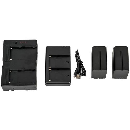 CAME-TV 2 x CA-F970 Batteries, FM50 USB Charger, and V-Mount Converter Plate Kit