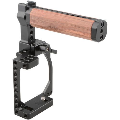 CAMVATE Camera Cage with Quick Release Wood Top Handle