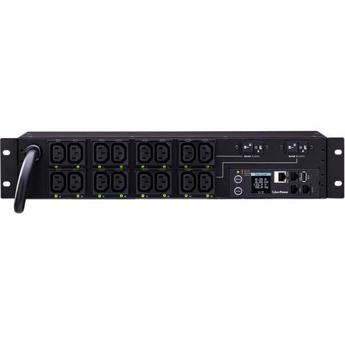 CyberPower Switched-by-Outlet Metered PDU24A 200-240V NEMA L6-30P 16 C13 Outlets RJ45 I O 12