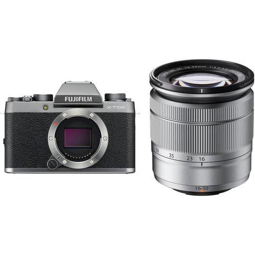 FUJIFILM X-T100 Mirrorless Digital Camera with 16-50mm Lens Kit