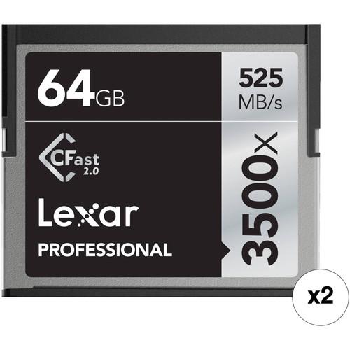 Lexar 64GB Professional 3500x CFast 2.0 Memory Card
