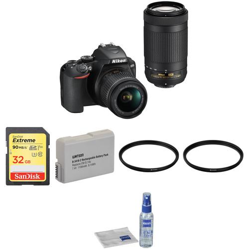 Nikon D3500 DSLR Camera with 18-55mm and 70-300mm Lenses Basic Kit