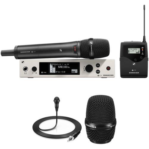 Sennheiser ew 300 G4-Base Combo Wireless Microphone System with ME 2-II Lavalier and MMD 835 Dynamic Capsule Kit