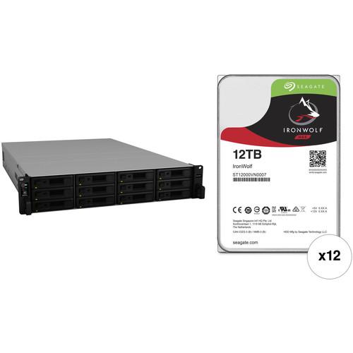 Synology RackStation RS2418RP 144TB 12-Bay NAS Enclosure Kit with Seagate NAS Drives