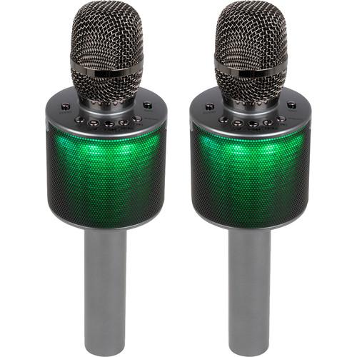 VocoPro Pop-Up Oke Dual Wireless Karaoke Microphone with Light Show Speaker