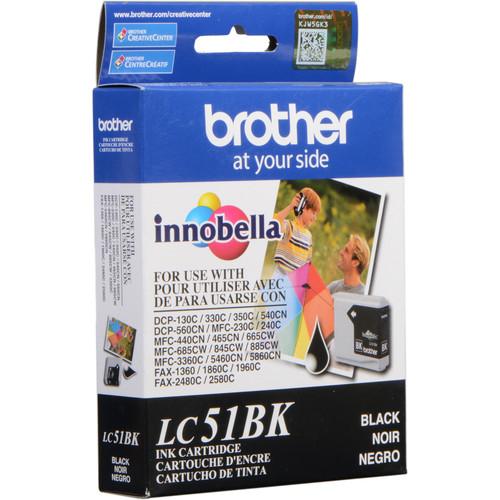 Brother LC51BK Innobella Black Ink Cartridge, Brother, LC51BK, Innobella, Black, Ink, Cartridge