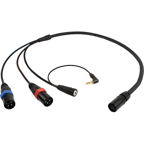 Remote Audio Betacam Breakaway Cable 2-Foot Camera End with 8-pin Quick Connector, Two 3-pin XLR Connectors and 1 8" Mini Return