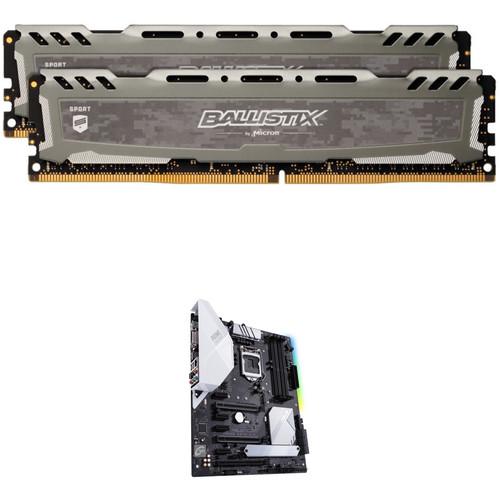Ballistix 16GB Sport LT DDR4 Memory & ASUS Prime Z370-A II LGA 1151 ATX Motherboard Kit