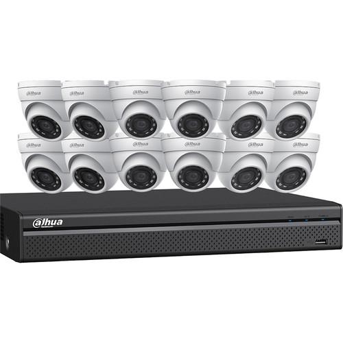 Dahua Technology 16-Channel 12MP 4K ePoE NVR with 4TB HDD & 12 4MP Night Vision Mini Turret Cameras Kit