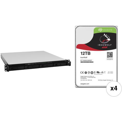 Synology RackStation 48TB RS818RP 4-Bay NAS Server Kit with Seagate NAS Drives