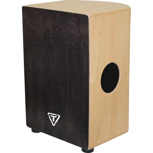 Tycoon Percussion 35 Roundback Series Black Makah Burl Frontplate Siam Oak Body Cajon