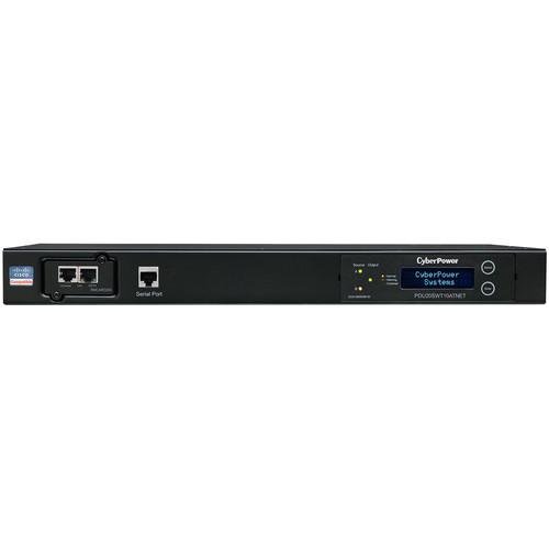CyberPower SW.ATS PDU16A 100-120 2X Nema L5-20P Plugs 10 Nema 5-20R 1U 10