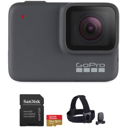 GoPro HERO7 Silver Kit with Head Strap and 64GB Card, GoPro, HERO7, Silver, Kit, with, Head, Strap, 64GB, Card