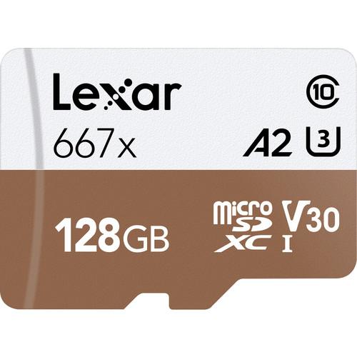 Lexar 128GB Professional 667x UHS-I microSDXC Memory Card with SD Adapter