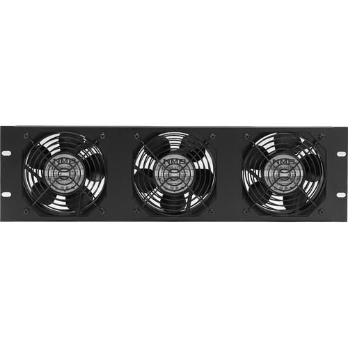 Lowell Manufacturing Fan Panel: 3U - 3-4.7" Whisper Fans, 50CFM - Each, Fan Guards, Thermostat Cord