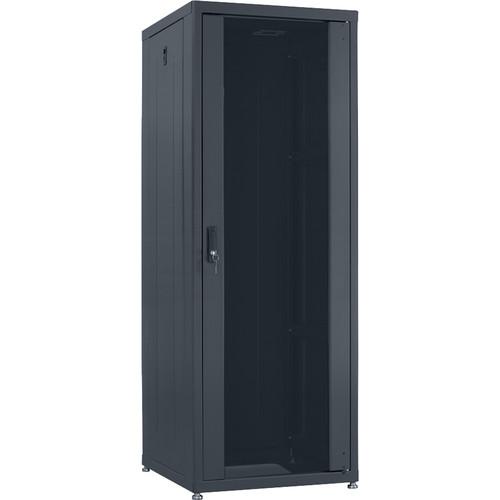 Lowell Manufacturing Rack-Designer-27U, 24"D, Glass Front Door and Rear Doors