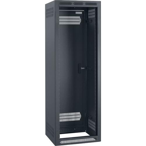 Lowell Manufacturing Rack-Enclosed-35U, 22"Deep 1-Pair Fixed Rails, Rear Door