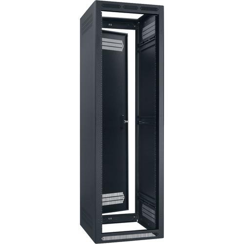 Lowell Manufacturing Rack-Enclosed-40U, 22" Deep, 1-Pair Adustable Rails, Rear Door