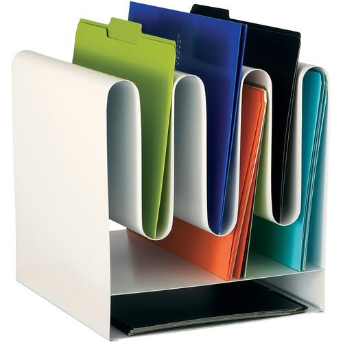 Safco Wave Desk Accessory - Desktop File Organizer With 7 Vertical Sections Letter-Size Paper Tray