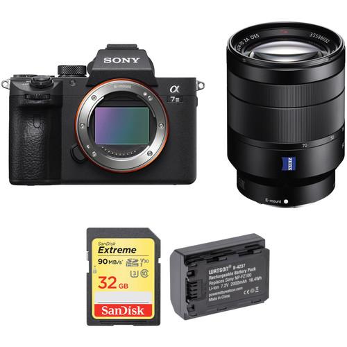 Sony Alpha a7 III Mirrorless Digital Camera with 24-70mm f 4 Lens and Accessory Kit