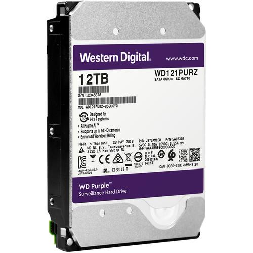 WD 12TB Purple 7200 rpm SATA III 3.5" Internal Surveillance Hard Drive