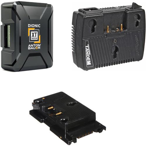Anton Bauer Dionic XT90 2-Battery Kit with Tandem-70 Charger & Sony F5 F55 Plate