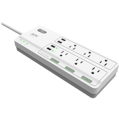 APC 6-Outlet Smart Surge Protector with 4 USB Charging Ports