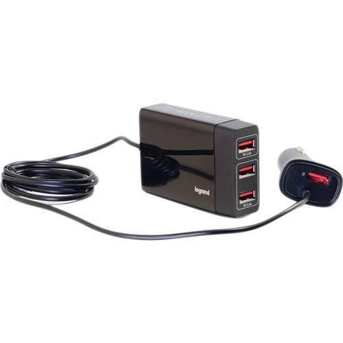 C2G 5.8A 4-Port USB Passenger Extension Car Charger