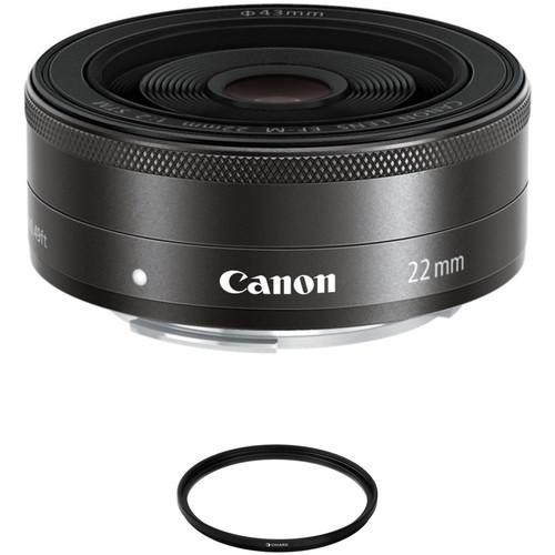 Canon EF-M 22mm f 2 STM Lens with UV Filter Kit