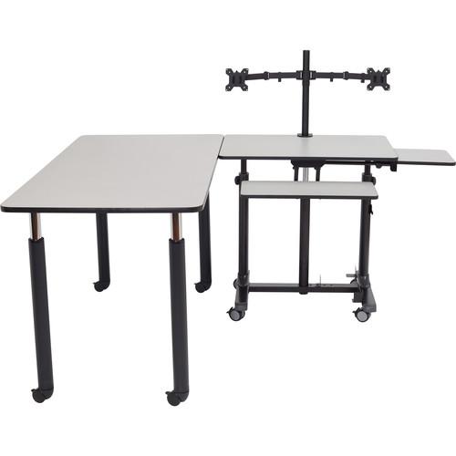 Oklahoma Sound Nps Sit Stand Teachers Desk Kit - Rectangle Table - Adjustable Height Legs - Casters, Oklahoma, Sound, Nps, Sit, Stand, Teachers, Desk, Kit, Rectangle, Table, Adjustable, Height, Legs, Casters