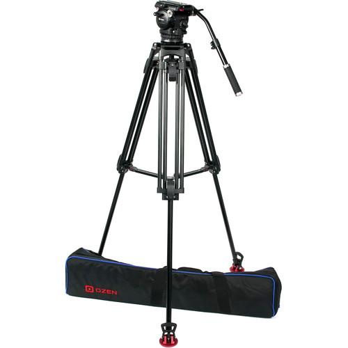 OZEN 100AL2 100mm Aluminum Tripod & Agile 12S Fluid Head System