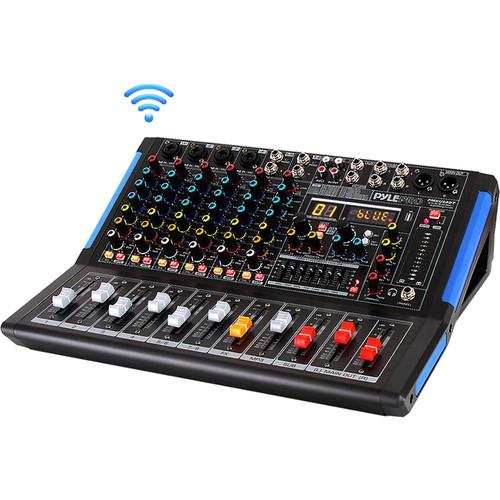 Pyle Pro 8-Channel Bluetooth Studio Mixer and DJ Controller Audio Mixing Console System
