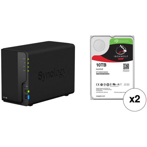 Synology DiskStation 20TB DS218 2-Bay NAS Enclosure Kit with Seagate NAS Drives