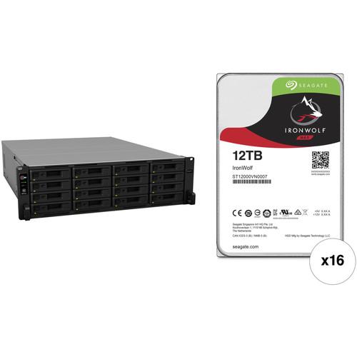 Synology RackStation RS2818RP 192TB 16-Bay NAS Enclosure Kit with Seagate NAS Drives