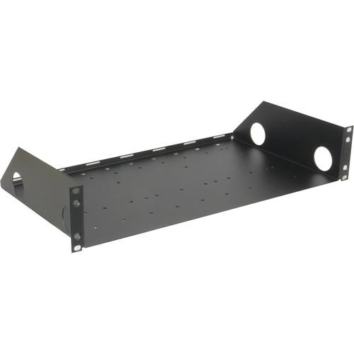 Lowell Manufacturing Rack Utility Shelf-2U, 10"Depth, Blank Cover Panel