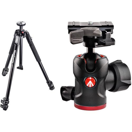 Manfrotto MT190X3 Aluminum Tripod and 494 Ball Head with 200PL-PRO Quick Release Plate Kit