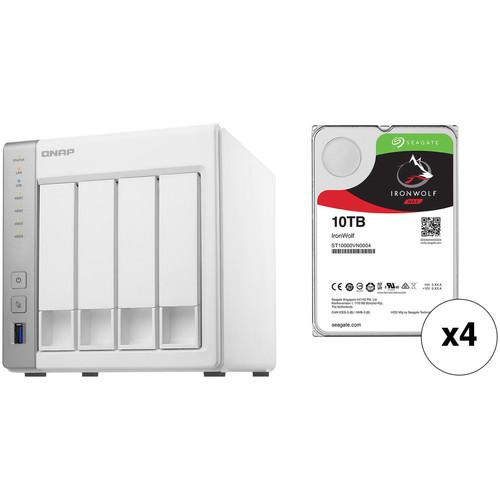 QNAP TS-431P 40TB 4-Bay NAS Enclosure Kit with Seagate NAS Drives