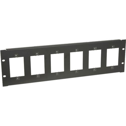 Lowell Manufacturing Rack Panel-3U - Mounts 6 - 1-Gang Devices